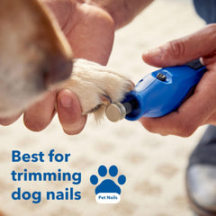 Diamond-coated bit with channel design centers nails during grooming.