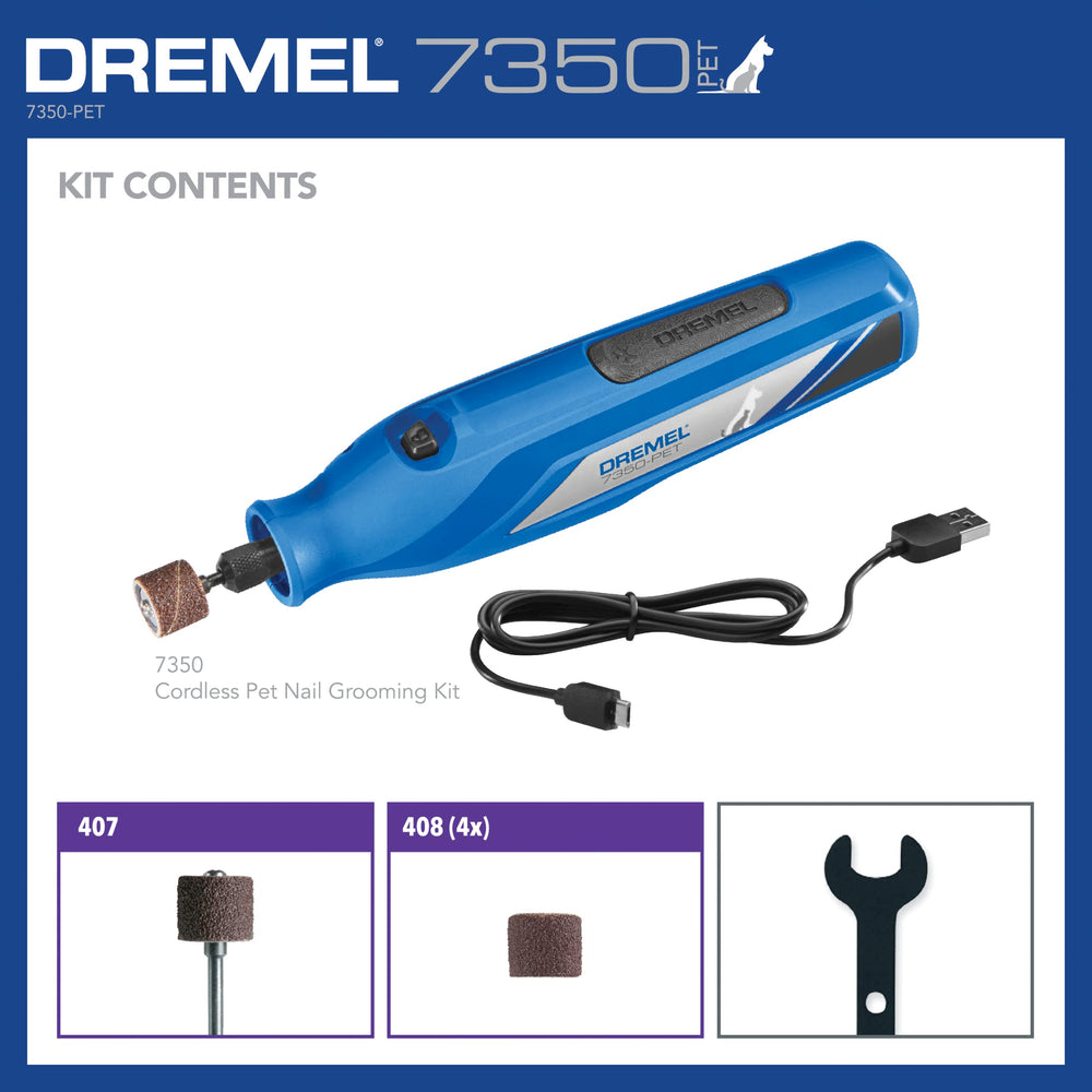 Drums and mandrel kit included with Dremel 7350-PET set