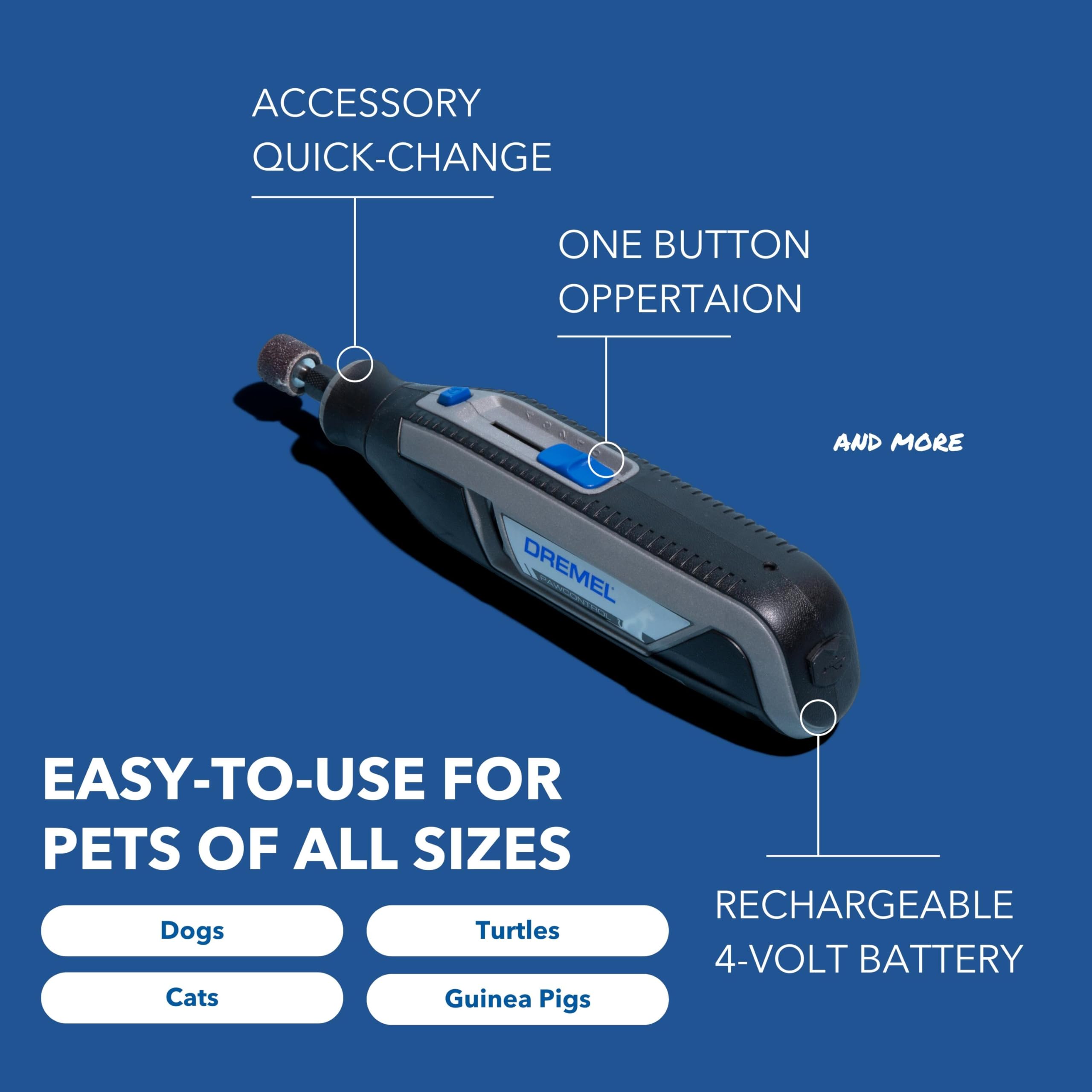 Dremel PawControl angled paw guide helps precise trimming with less risk.