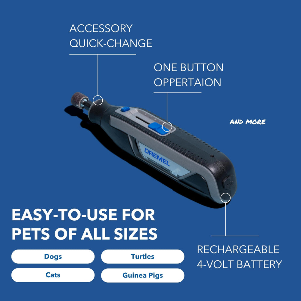 Dremel PawControl angled paw guide helps precise trimming with less risk.