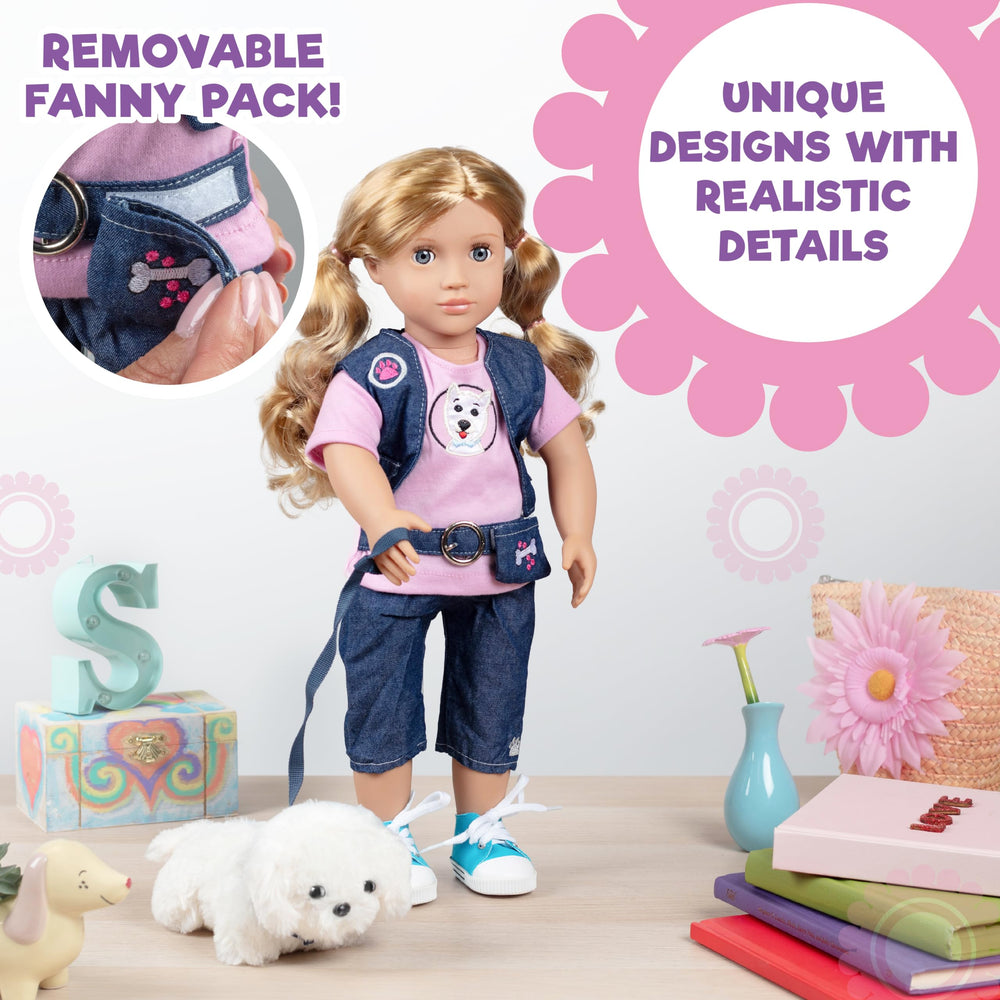 Dress Along Dolly belt keeps accessories secure during playtime.