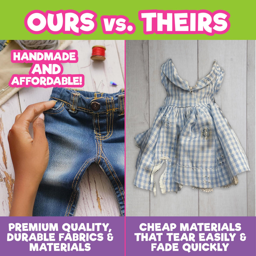 Dress Along Dolly doll pants support comfortable, versatile outfit changes.
