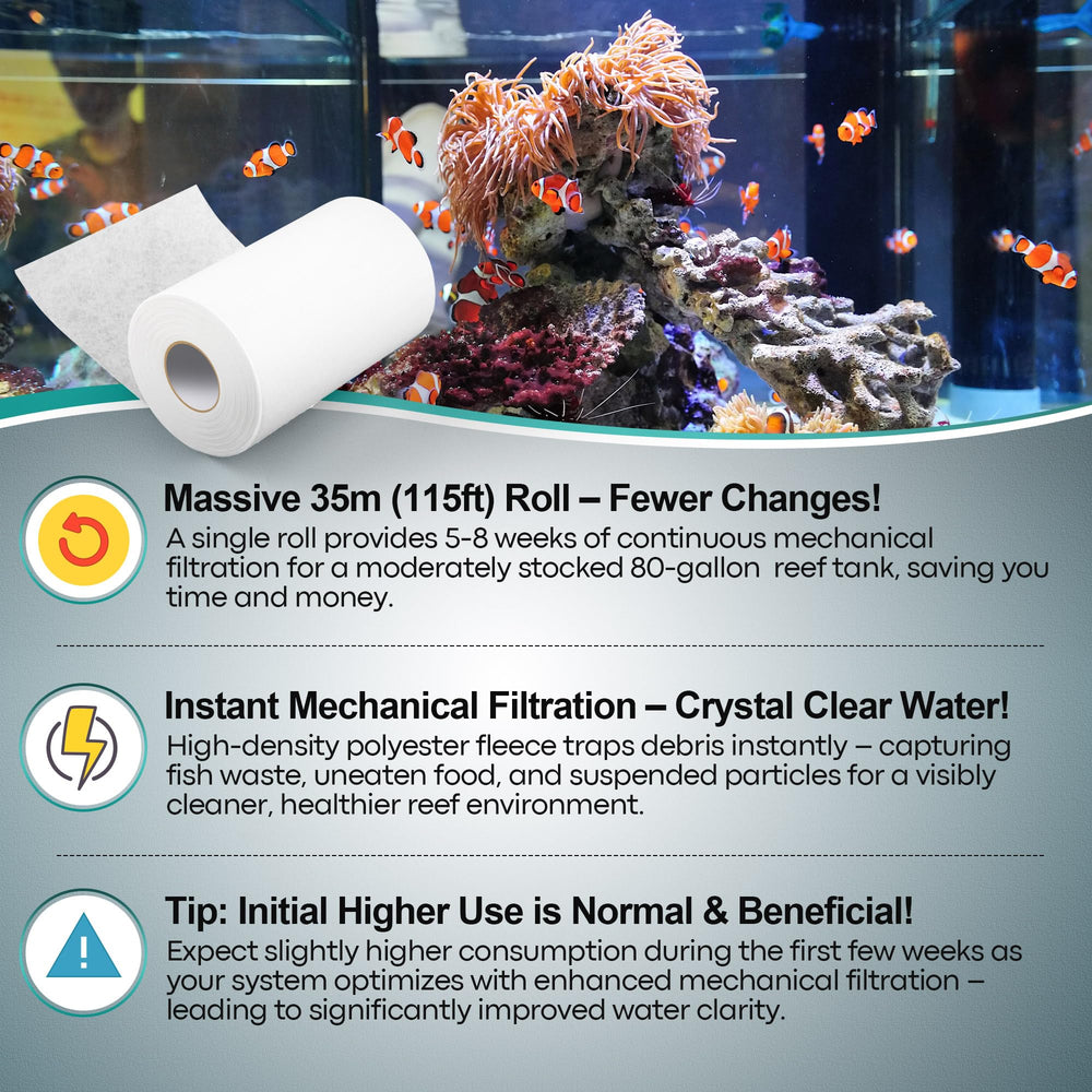 Dreyoo easy installation fleece roll for compatible Reef 1200 systems