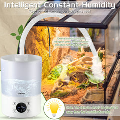 Dreyoo external humidistat with retractable hose adapts to different terrarium sizes.