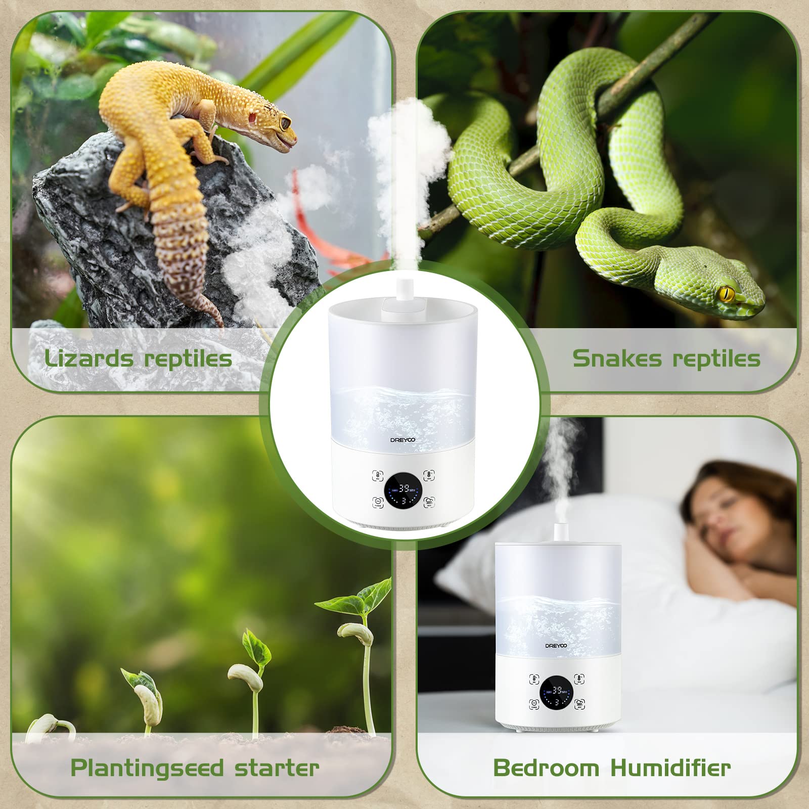 Dreyoo fogger suitable for reptiles, amphibians, plants, and greenhouse environments.