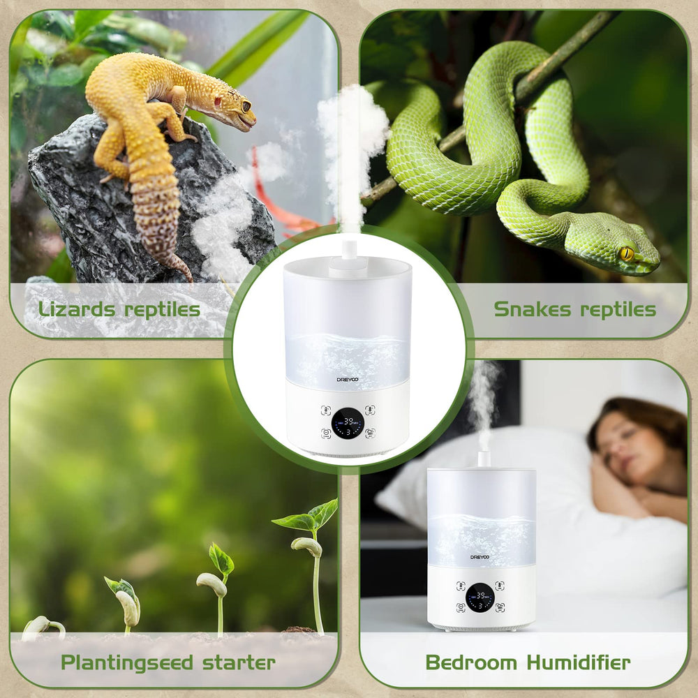 Dreyoo fogger suitable for reptiles, amphibians, plants, and greenhouse environments.