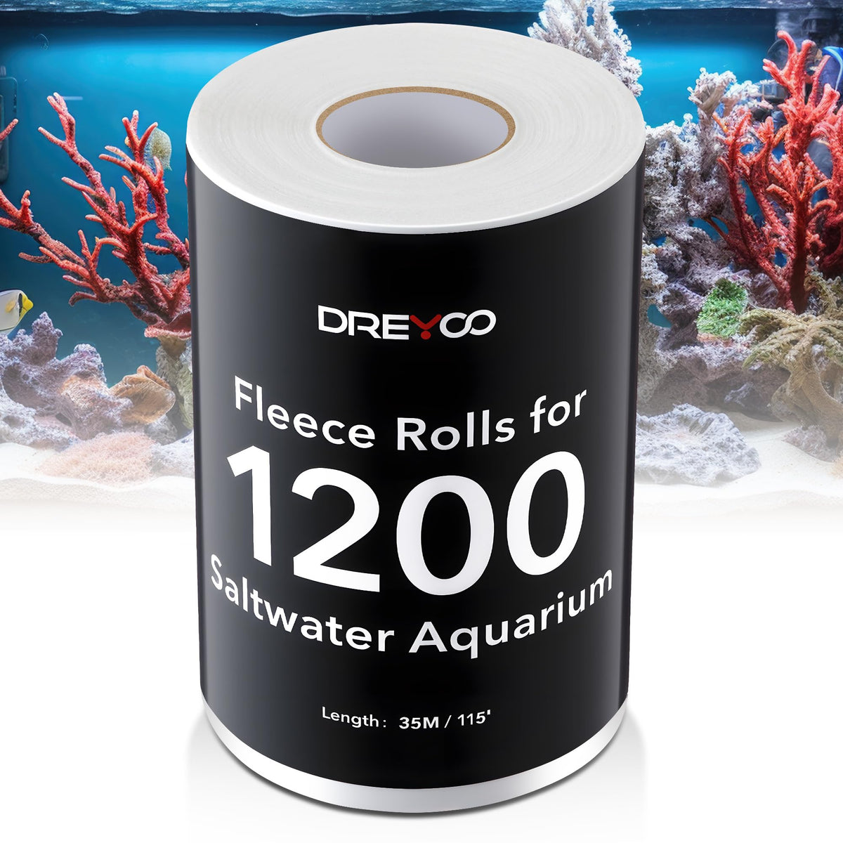 Dreyoo replacement fleece roll for Reef 1200 with easy installation and crystal-clear water