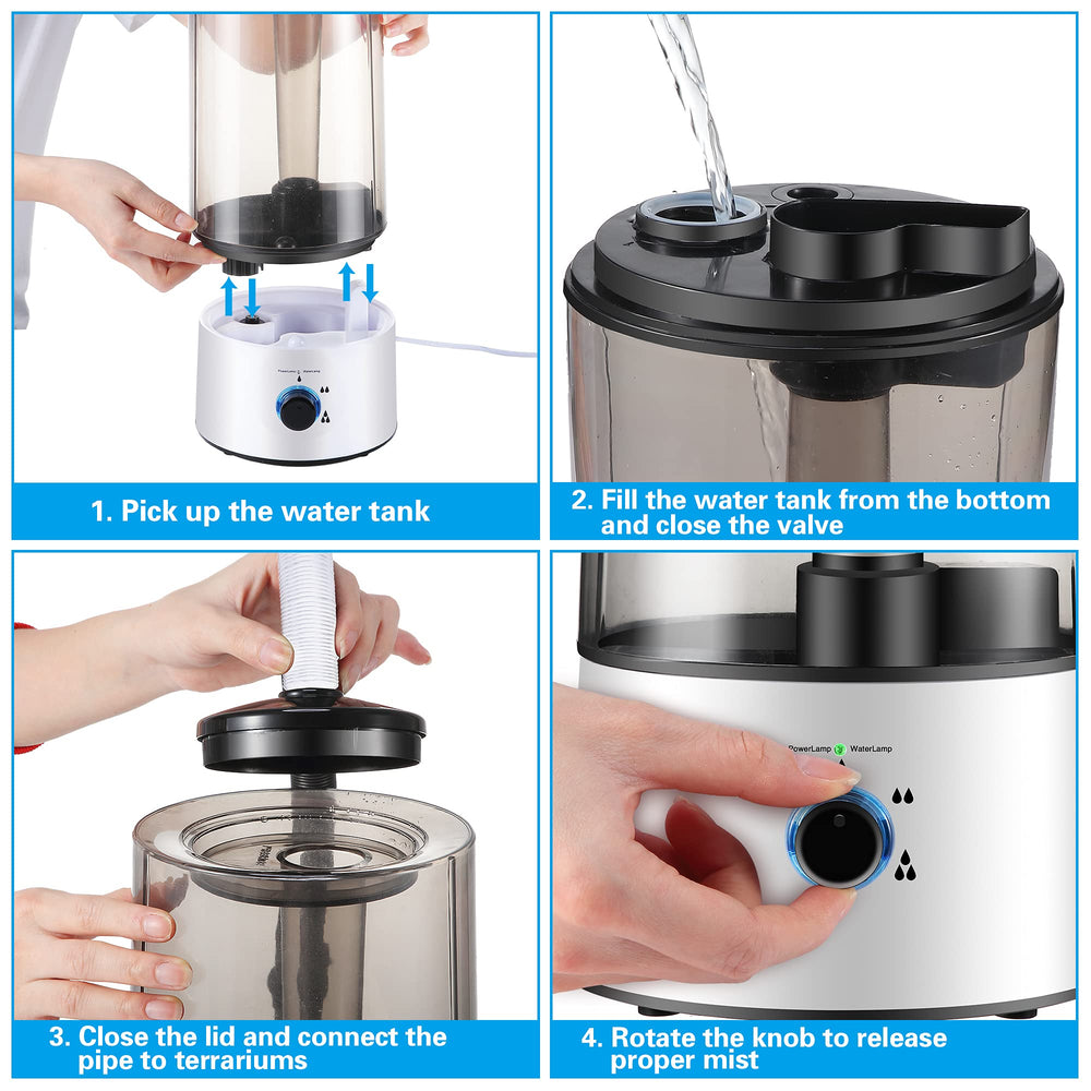 Dreyoo Reptile Humidifier operates quietly for day and night use.