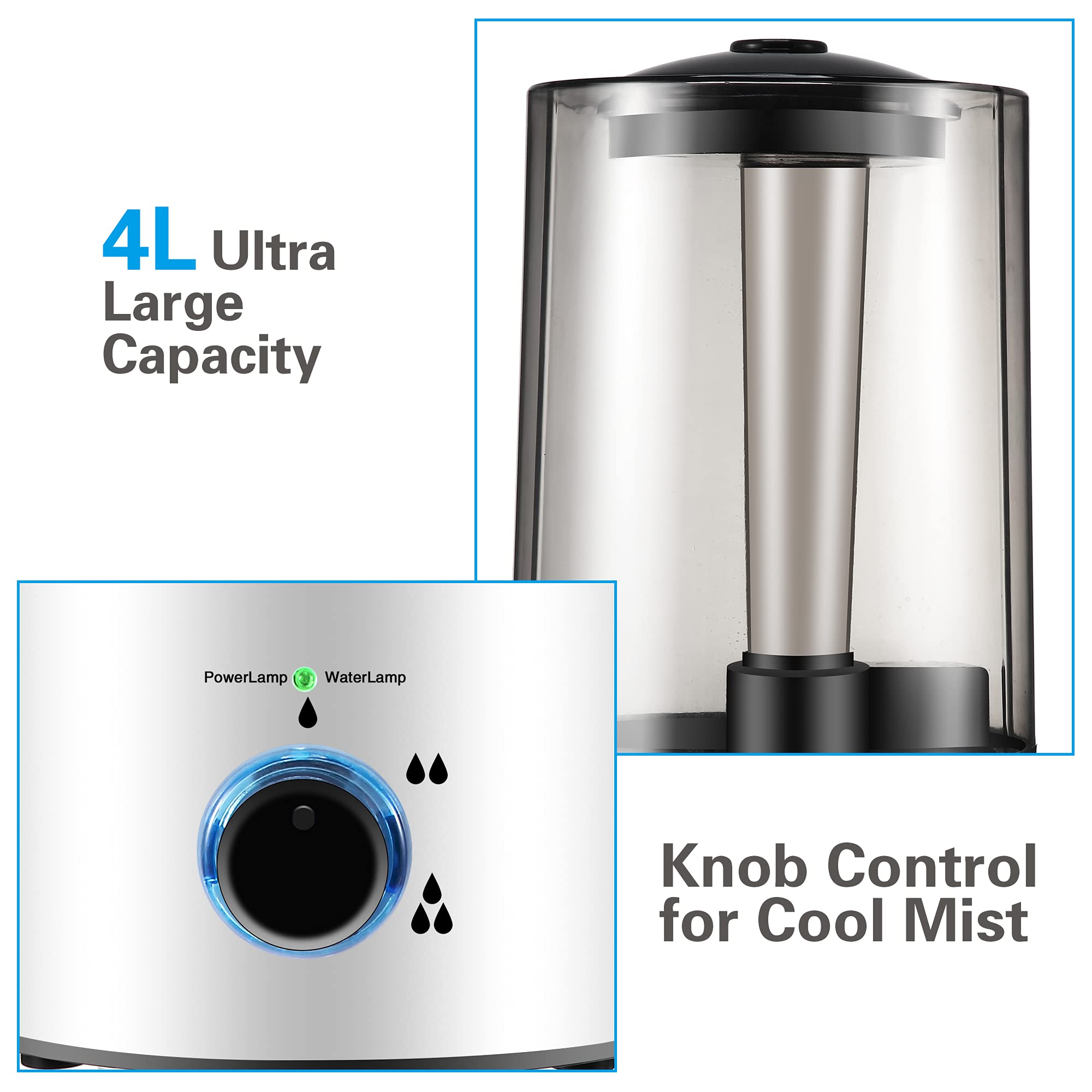 Dreyoo Reptile Humidifier rotary control for customizable fog output.