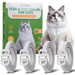 DrFlito four-pack cat flea collar set shown for full-body protection