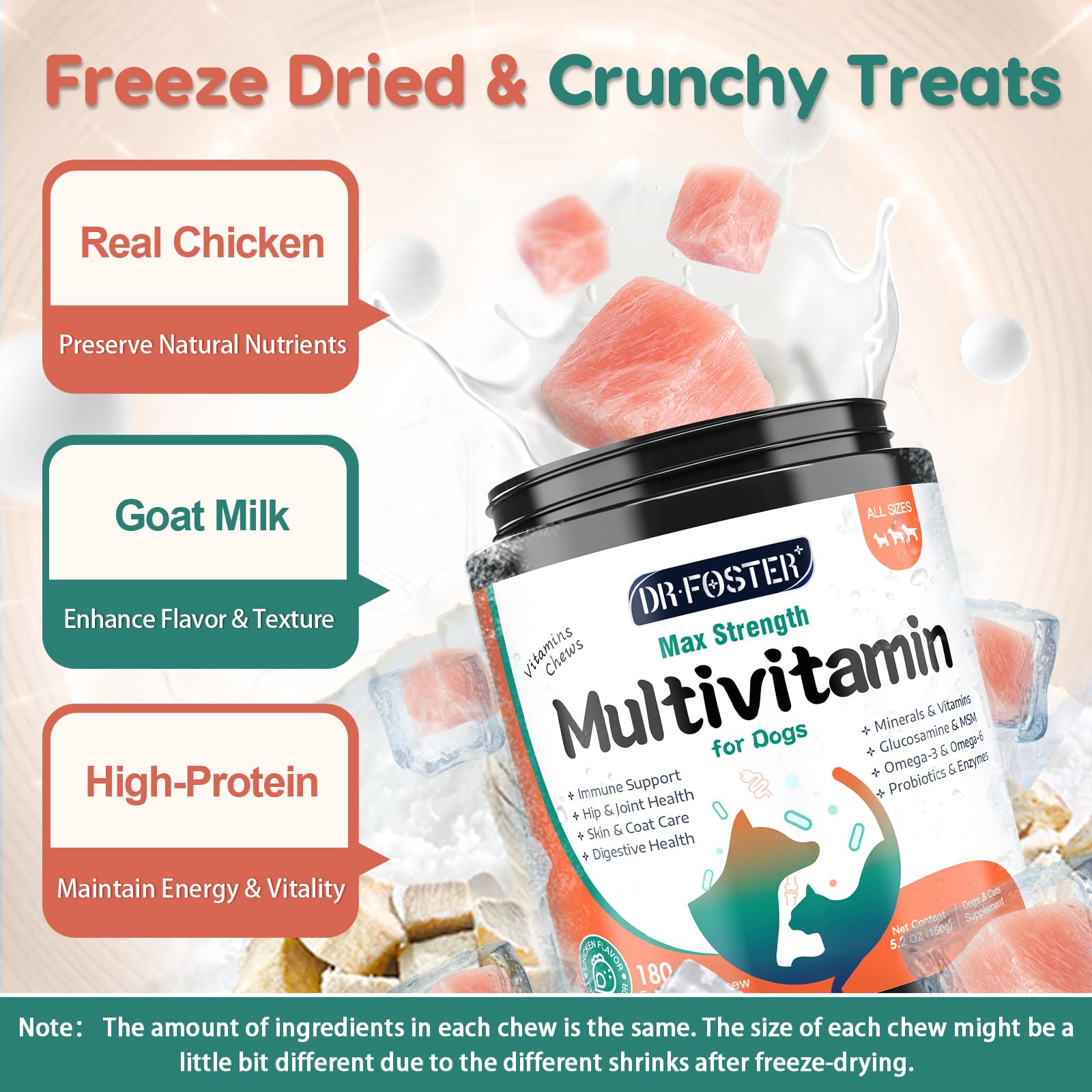 DRFOSTER dog multivitamin served at mealtime supports overall wellness