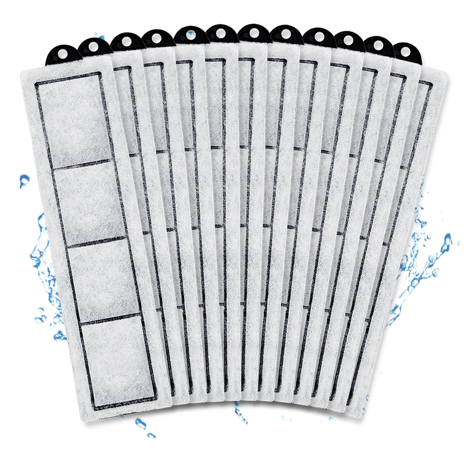 Driamor 12-pack RF-S cartridges front view for desktop aquariums, promising clearer water