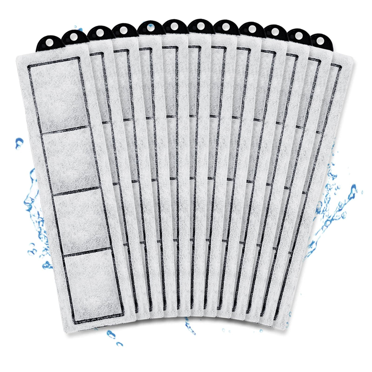 Driamor 12-pack RF-S cartridges front view for desktop aquariums, promising clearer water
