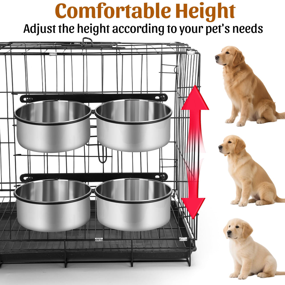 DricRoda kennel bracket secures bowls to prevent spills inside the cage.