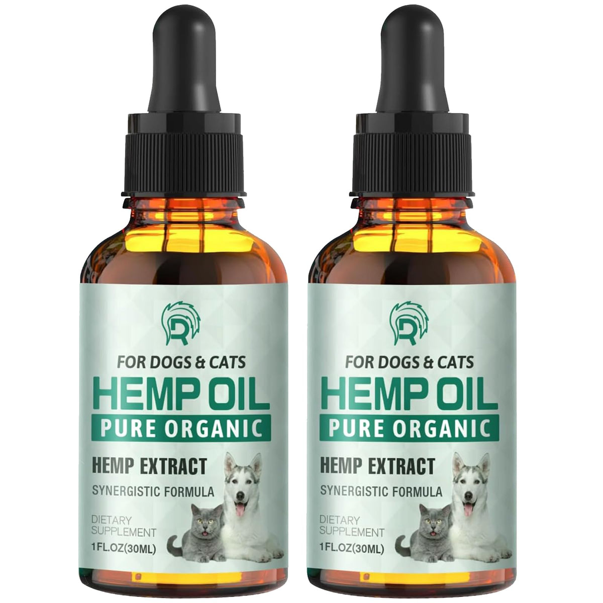 Drloton hemp oil drops bottle for calming pets and supporting skin and joints.