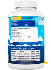 Pouring Droolings Omega3 contents onto pet food for easy dosing.