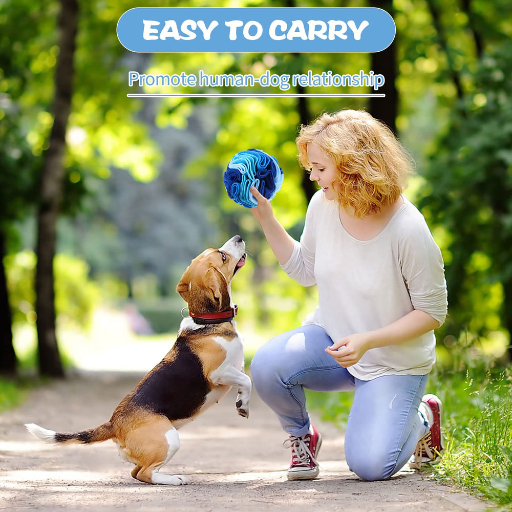 Droutti snuffle ball enrichment toy supports mental and physical activity.