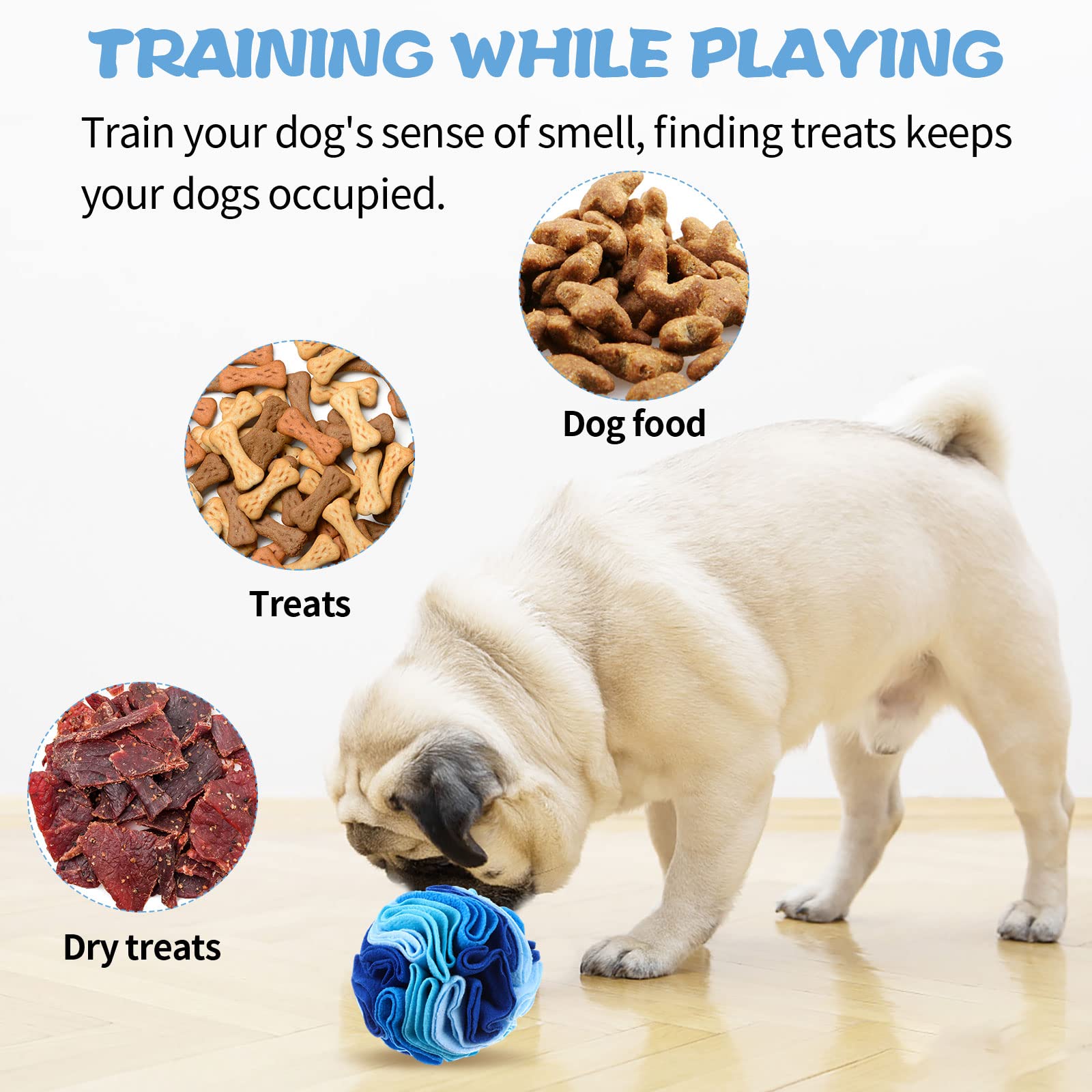 Droutti snuffle ball polar fleece material offers soft durability for daily use.