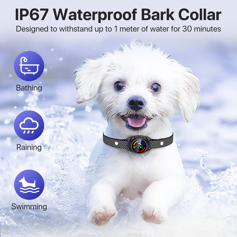 Drroon bark collar adjustable nylon strap ensures comfortable fit for dogs 5-60 lbs