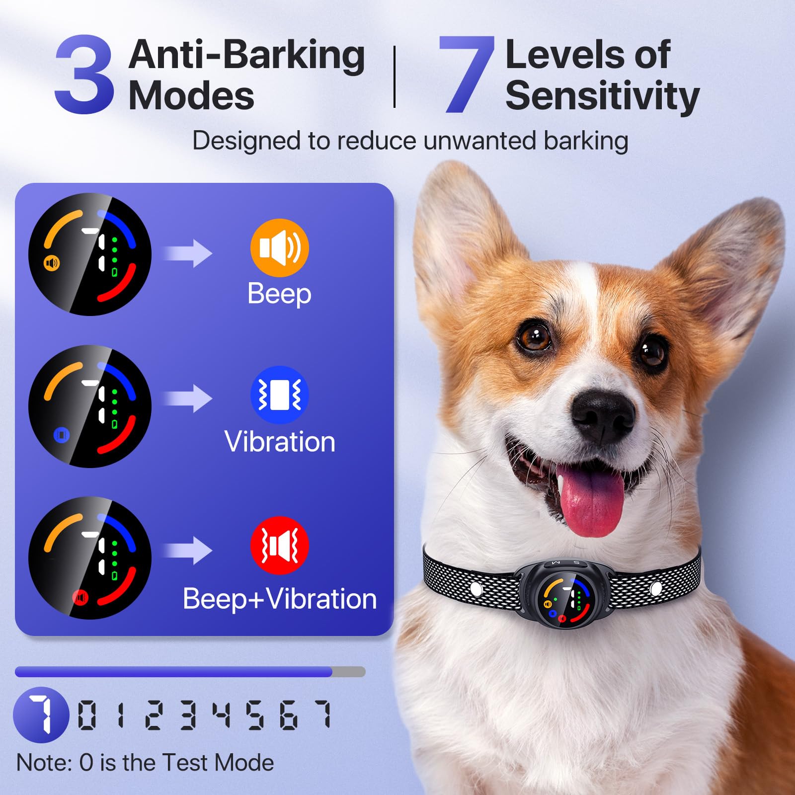 Drroon bark collar Beep and Vibration modes for humane barking control