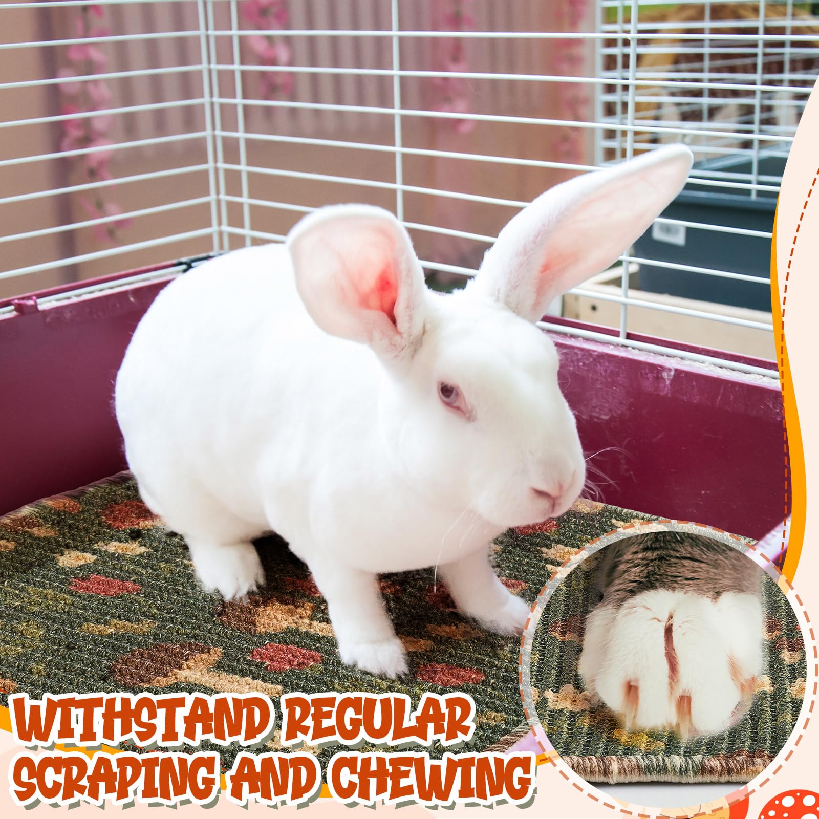 Drydiet stain-resistant rabbit mat is easy to clean