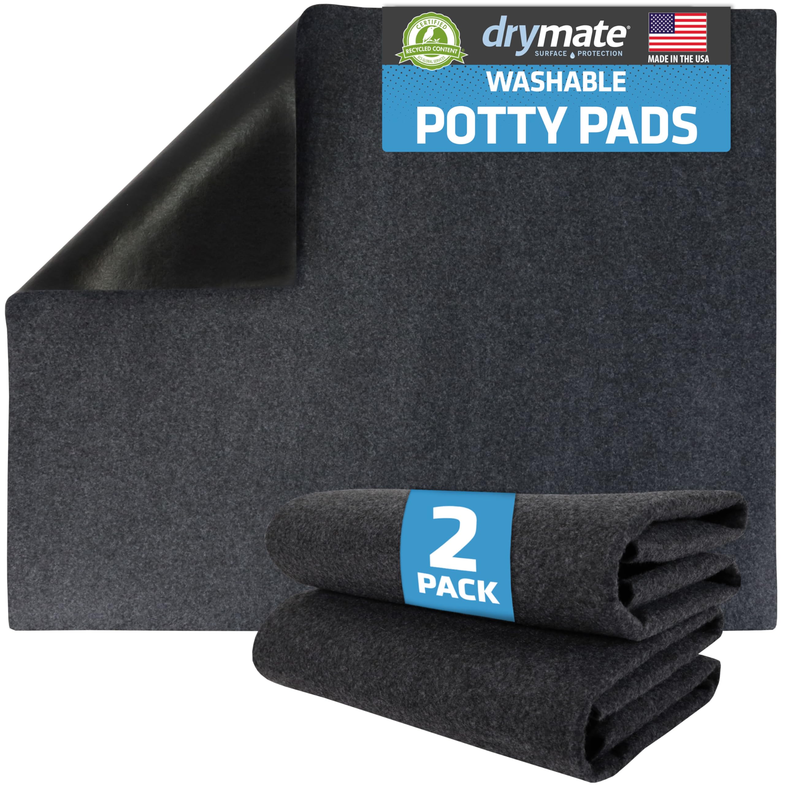 Drymate 2-pack dog pee pads in 29x36 inches for home housebreaking use