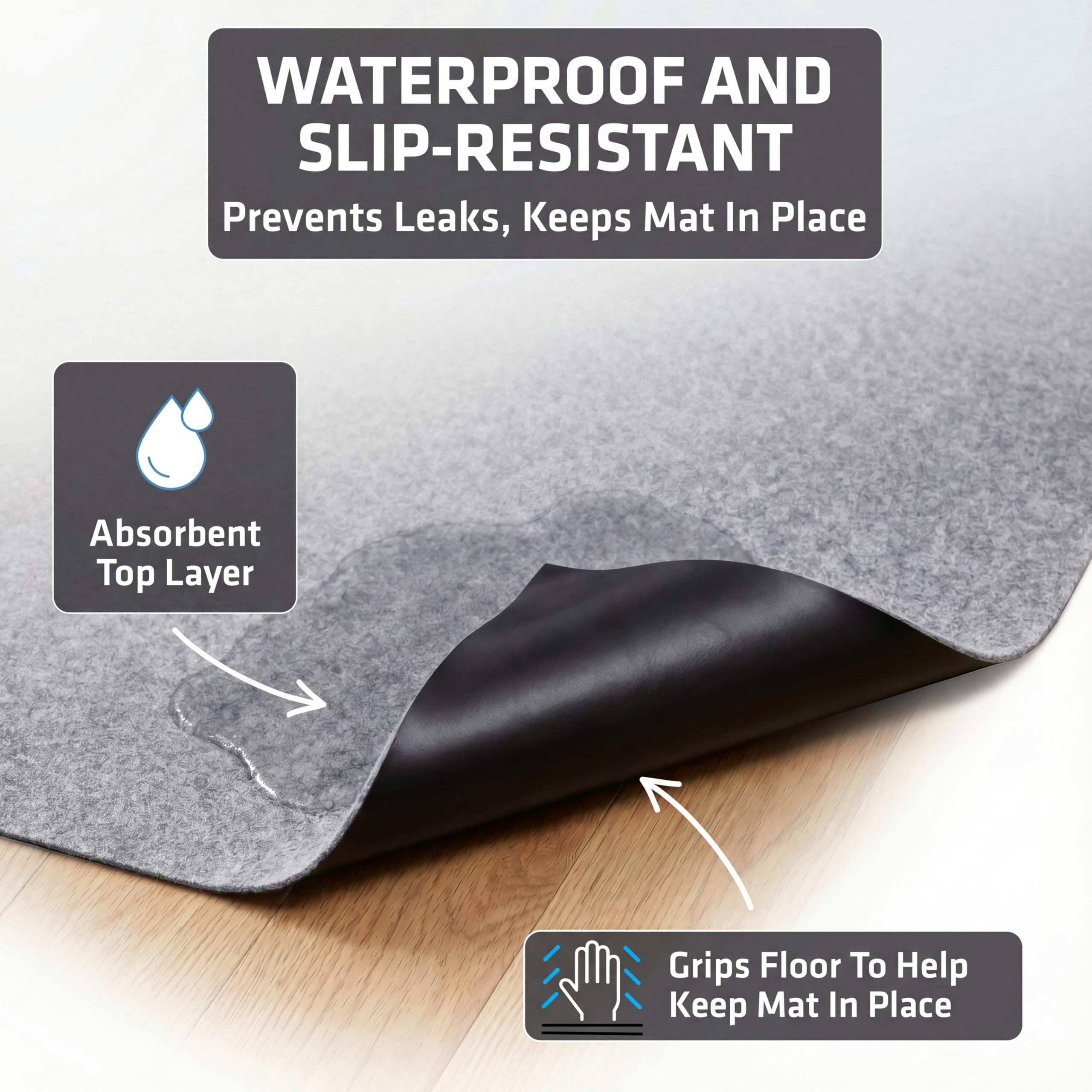 Drymate absorbent quick-dry fabric soaks moisture rapidly.
