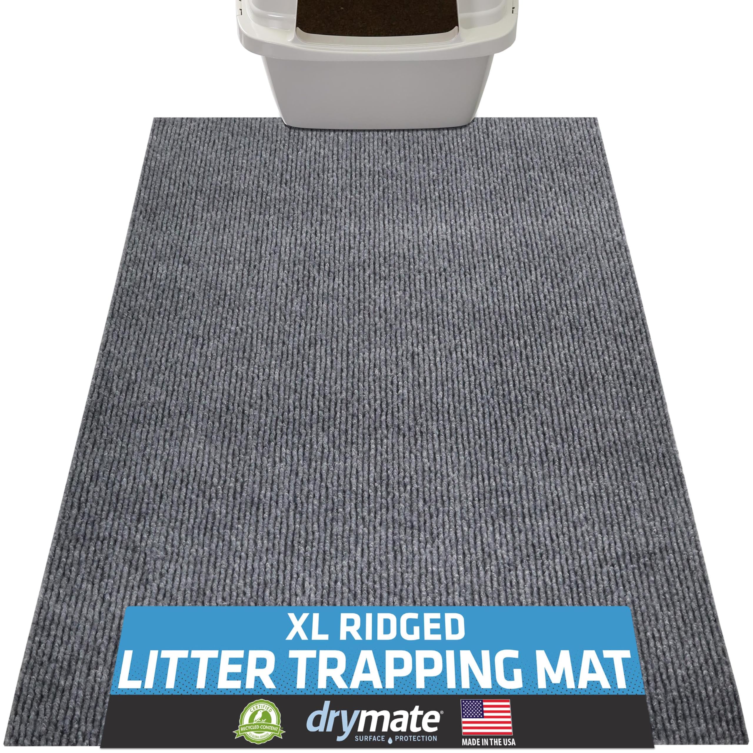 Drymate cat litter box mat with ridged design traps litter and keeps floors clean