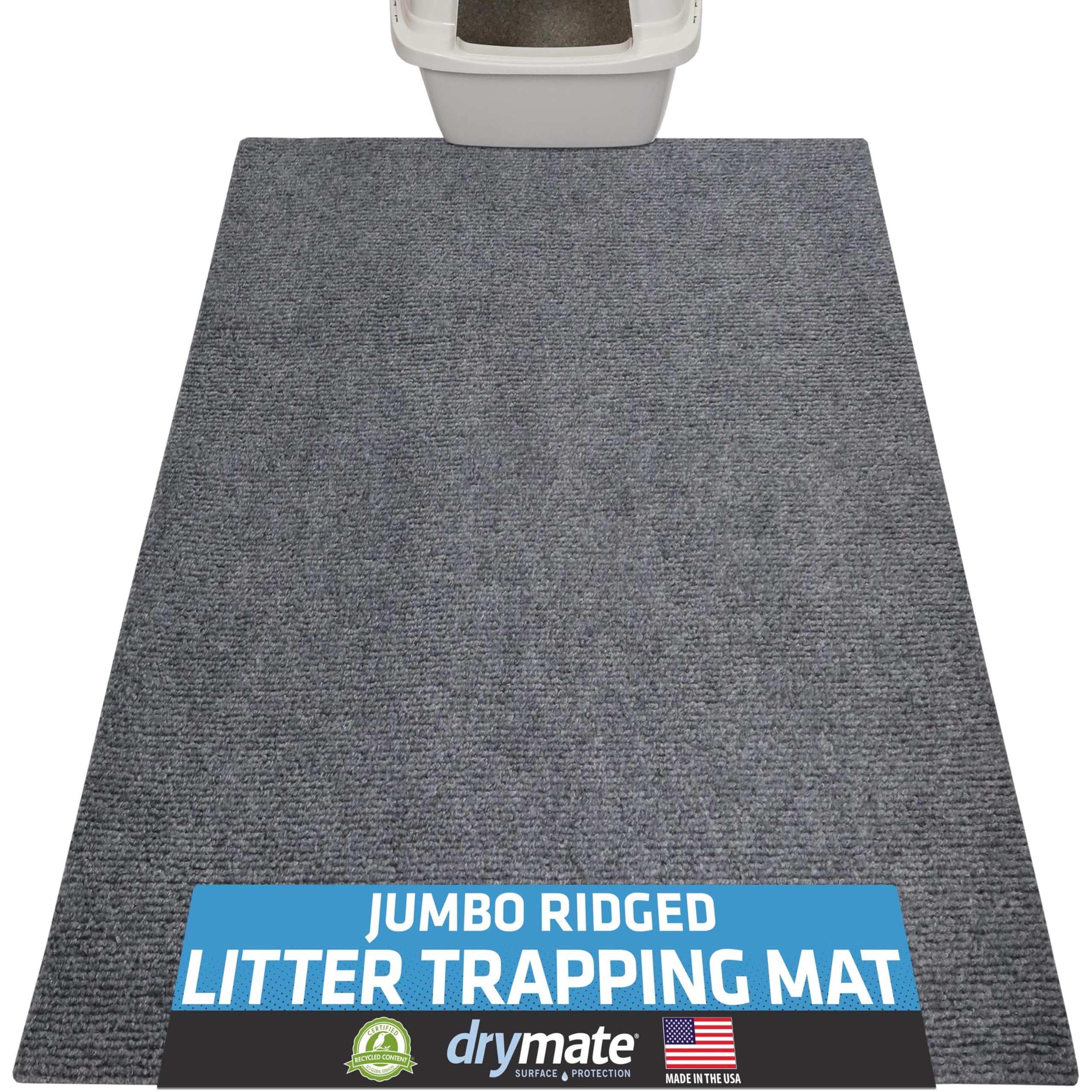 Drymate cat litter box mat with ridged design traps litter and reduces tracking