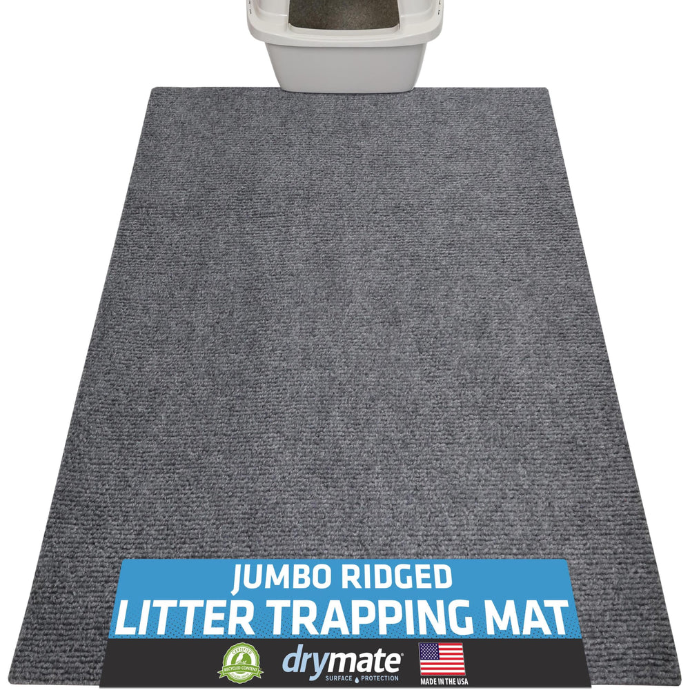 Drymate cat litter box mat with ridged design traps litter and reduces tracking