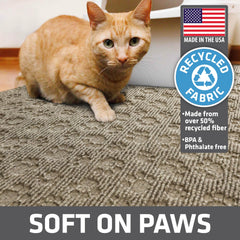 Drymate mat slip-resistant backing keeps it in place, reducing spills and floor mess