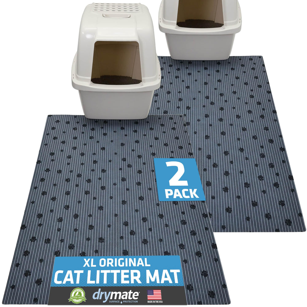 Drymate cat litter mat traps litter to keep floors clean and dry