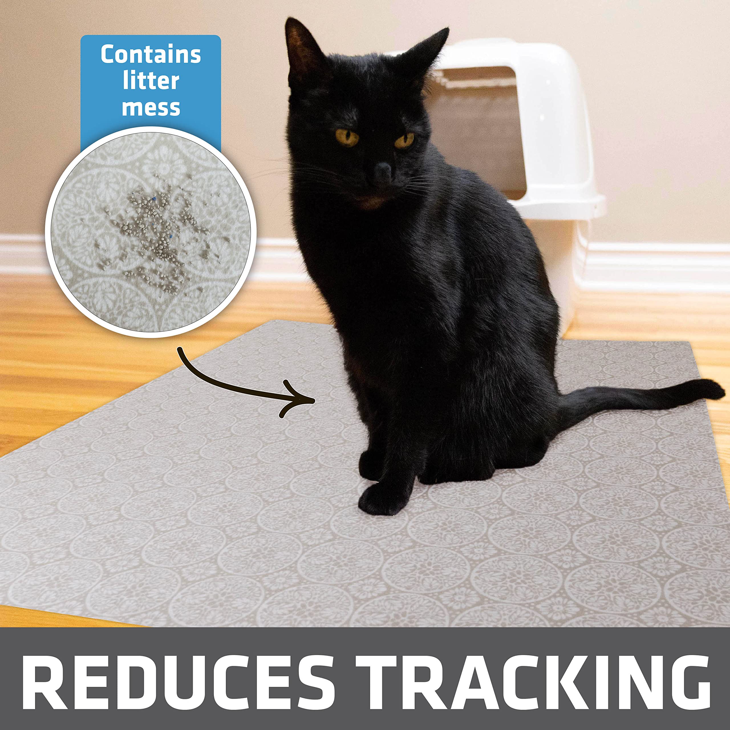 Drymate mat features absorbent fabric with waterproof backing to protect surfaces