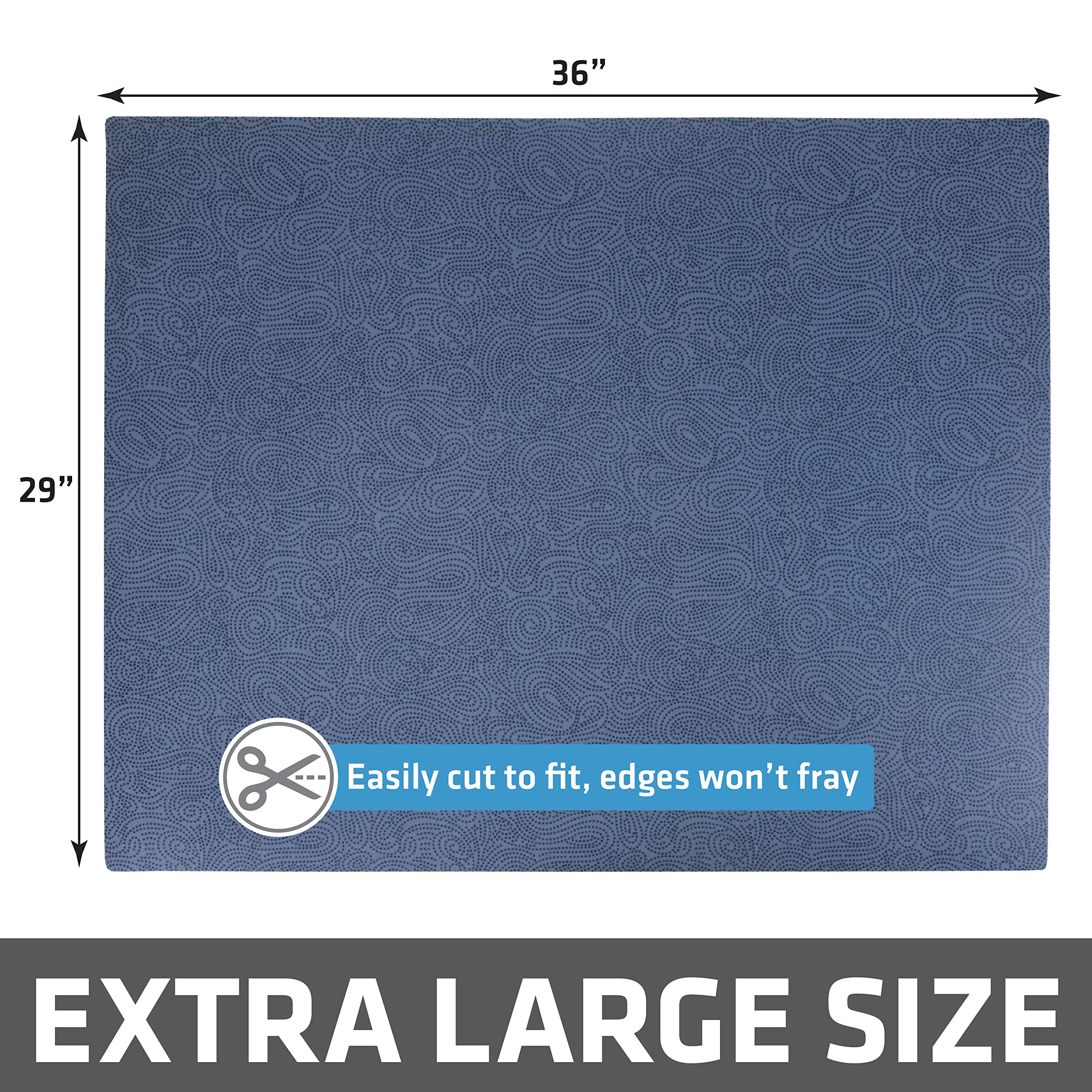 Drymate blue litter mat laid on floor beside the box for floor protection.