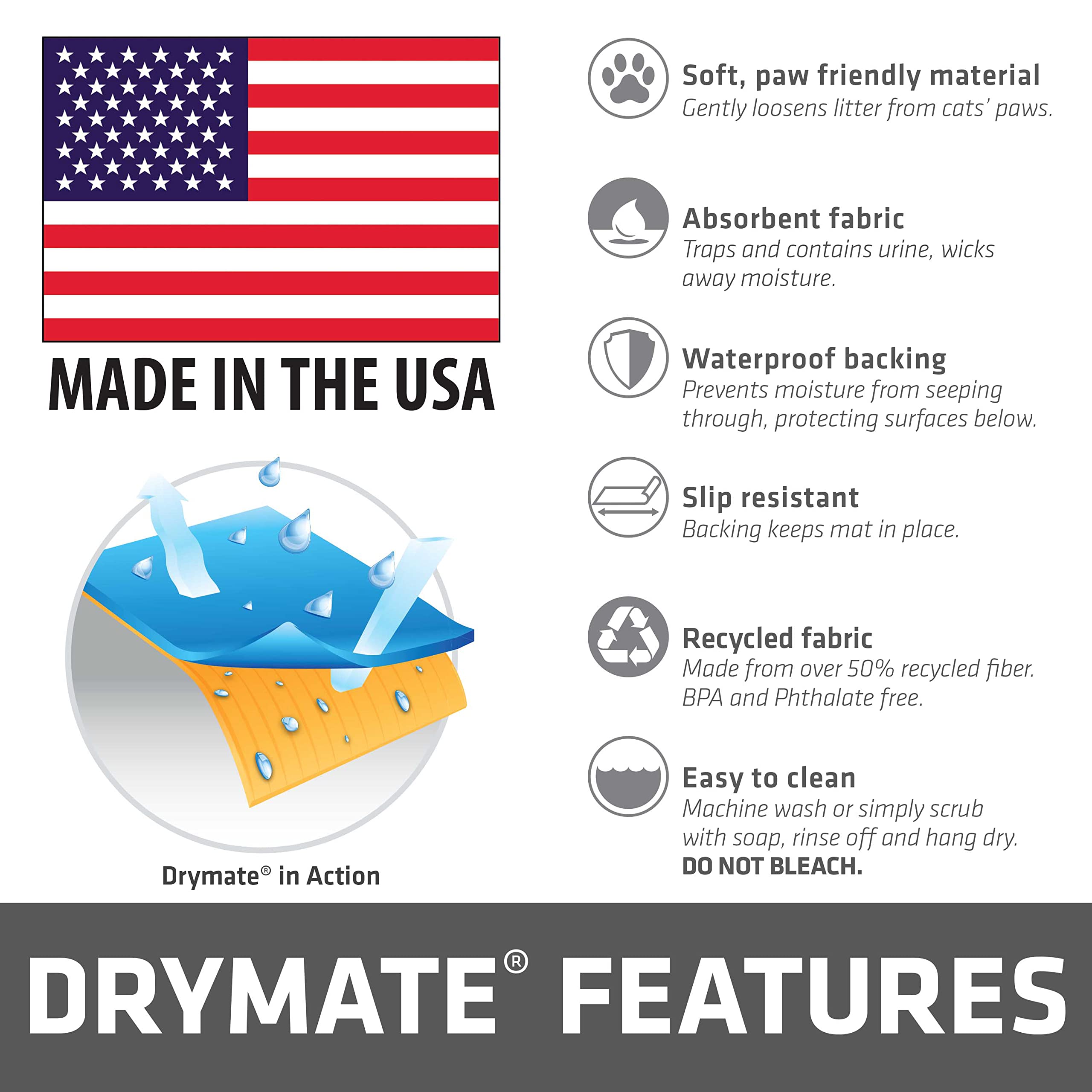 Drymate cat litter mat close-up of the soft top layer.