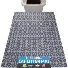Drymate cat litter mat indigo grey front view reduces tracking and keeps floors clean.
