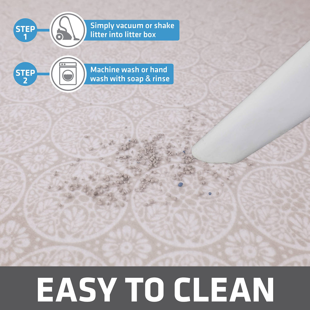Machine washable cat litter mat for easy, quick cleaning
