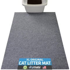 Drymate cat litter mat shows litter-trapping surface protects floors from mess.