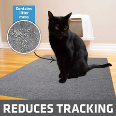 Drymate cat litter mat with waterproof backing prevents leaks and stains.