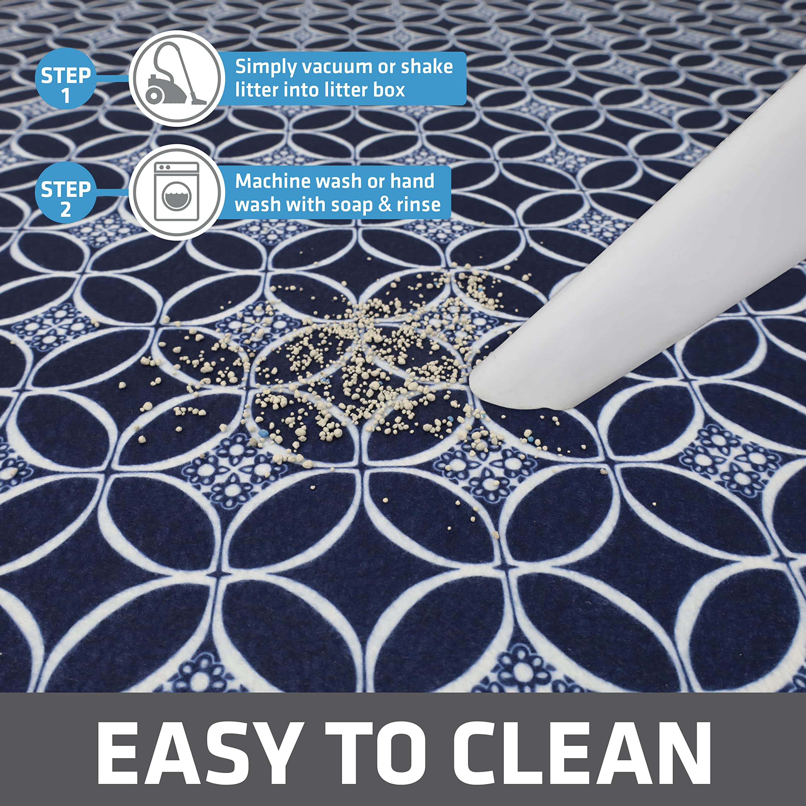 Drymate paw-friendly fabric gently loosens litter for easy disposal