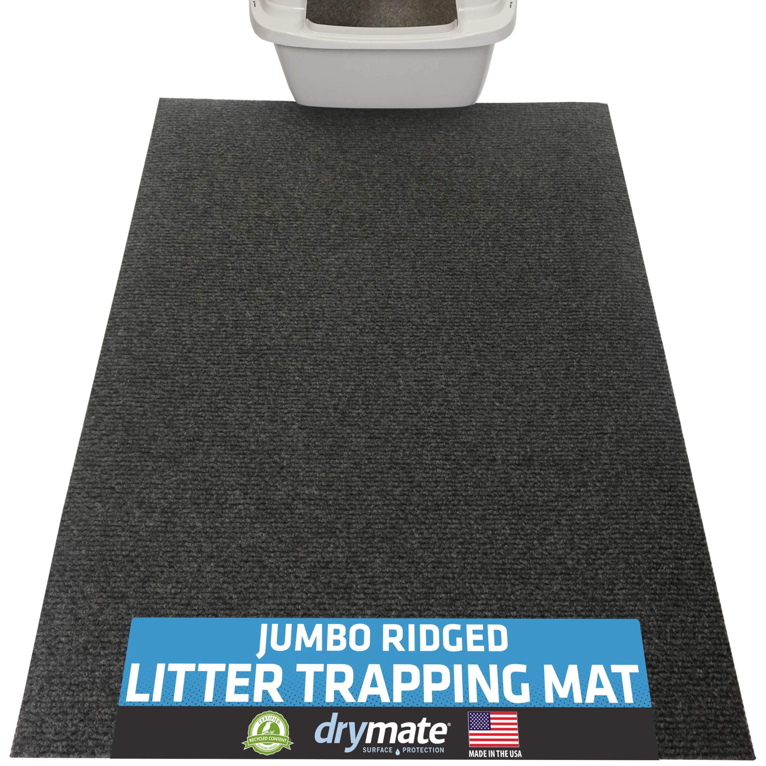 Drymate Cat Litter Mat traps litter to protect floors.