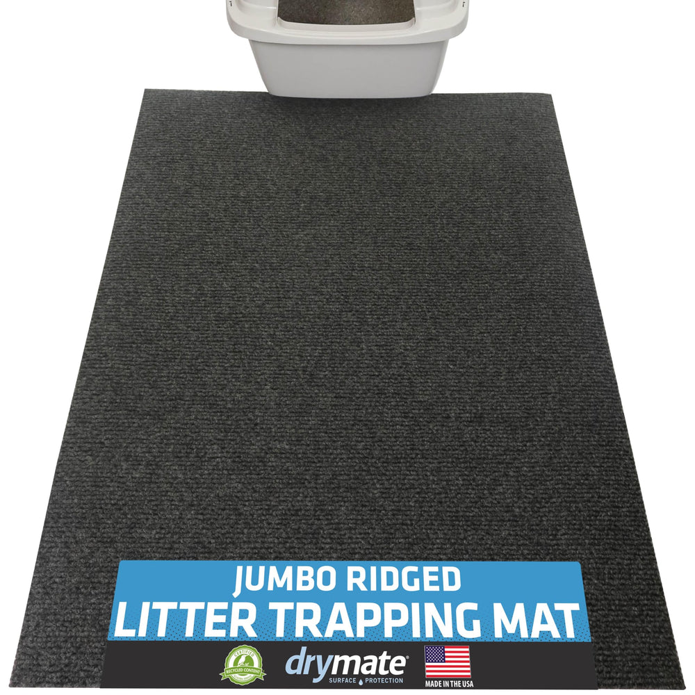 Drymate Cat Litter Mat traps litter to protect floors.