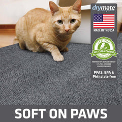 Waterproof backing protects floors from urine and spills