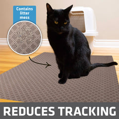 Drymate litter mat shows waterproof backing to prevent urine damage.