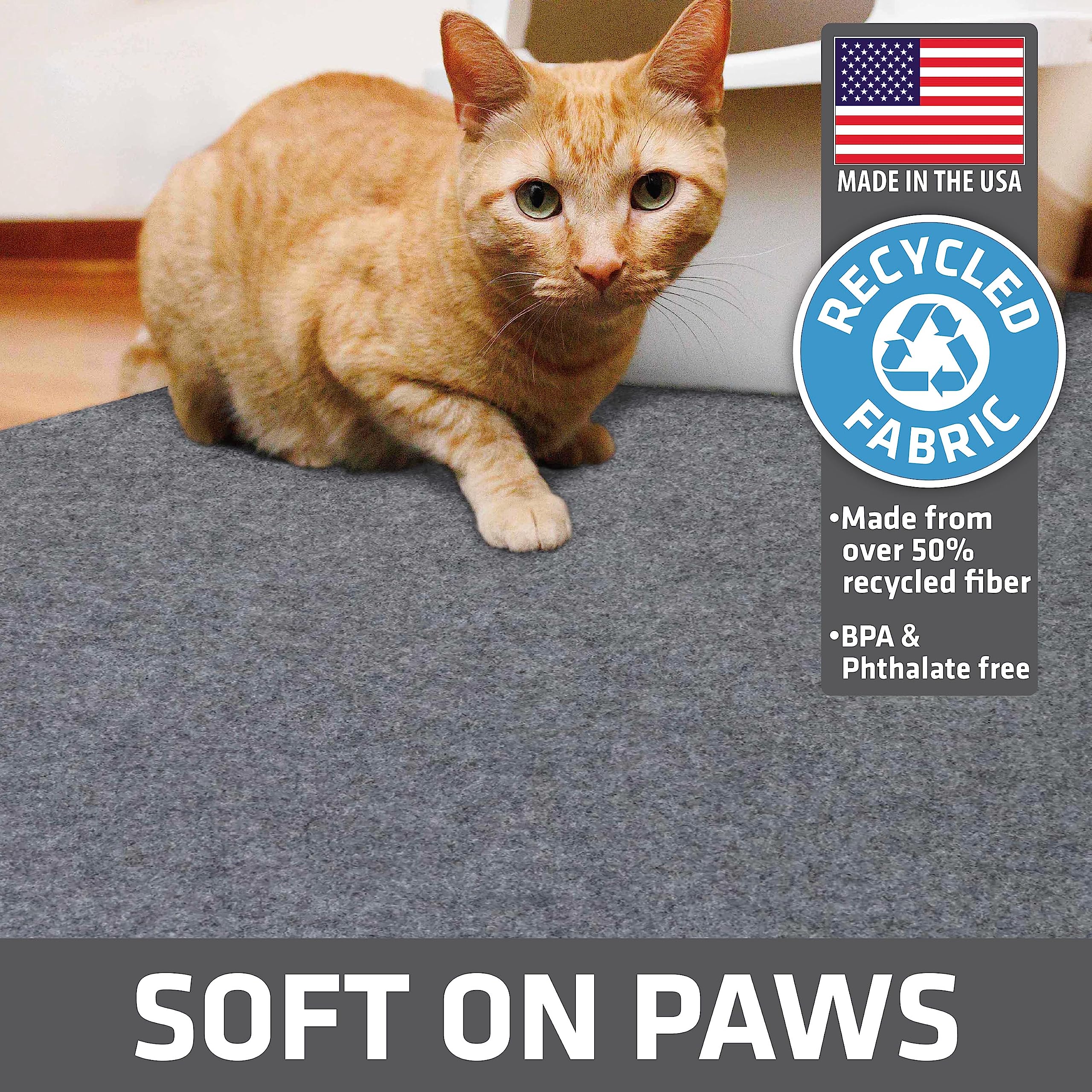 Drymate cat litter mat is machine washable for simple cleanup after spills.