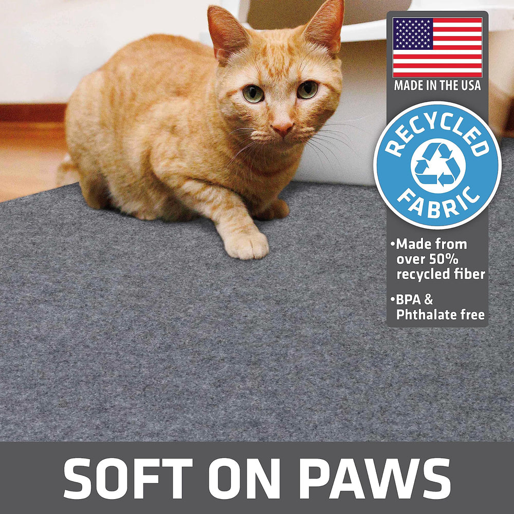 Drymate cat litter mat is machine washable for simple cleanup after spills.