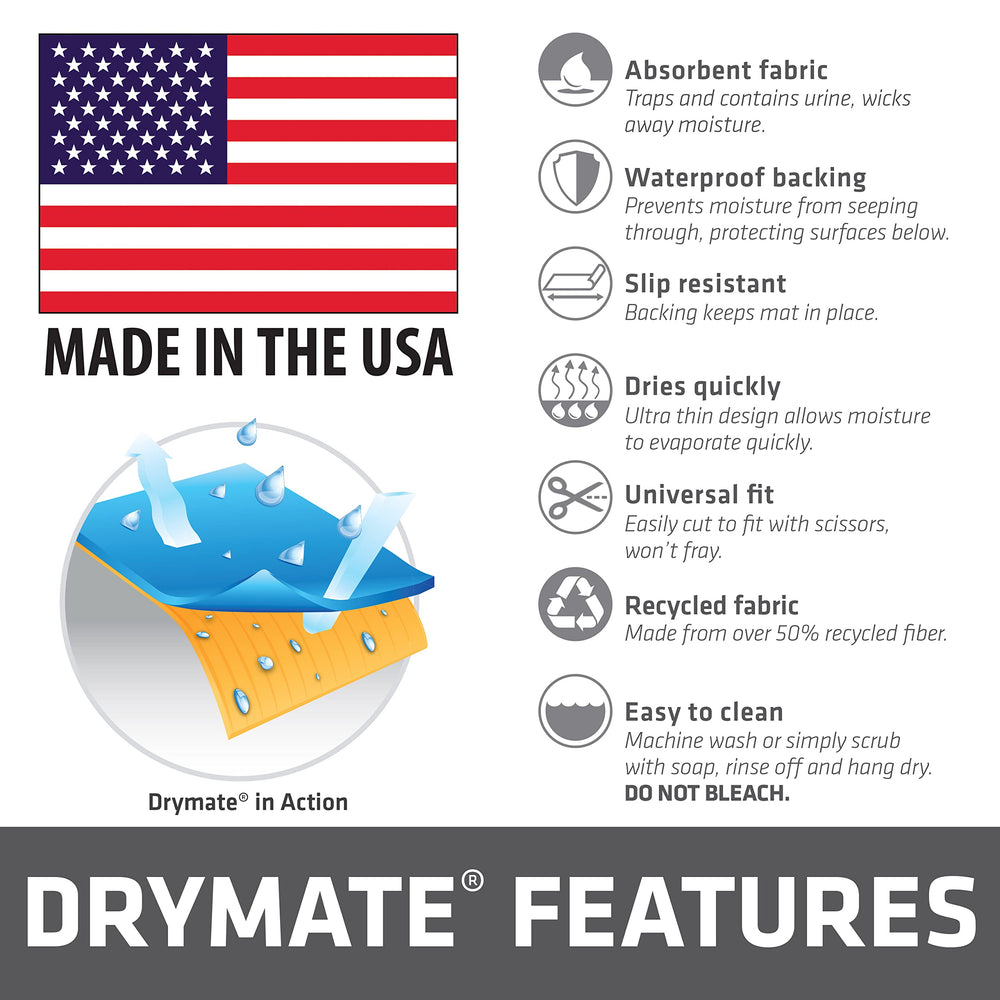 Drymate provides a quiet, clean surface for puppy potty training.