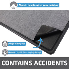 Drymate mat features slip-resistant bottom for stable placement during travel.