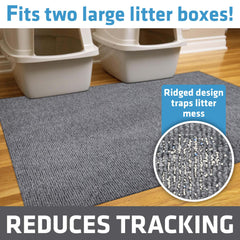 Drymate litter-trapping mat with absorbent fabric keeps floors dry after use