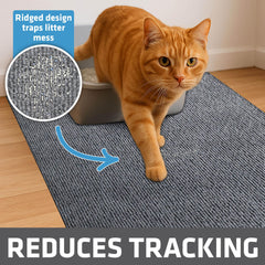 Drymate litter-trapping mat absorbs moisture and keeps floors dry.